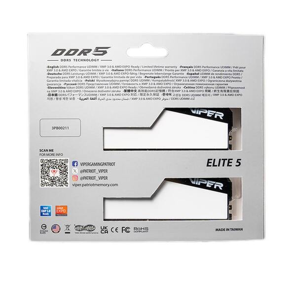 Модуль памяти DDR5 2x16GB/5600 Patriot Viper Elite 5 (VEB532G5636KW)