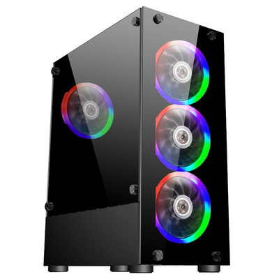 Корпус 1stPlayer V2-A-BK-4F1 Black без БП