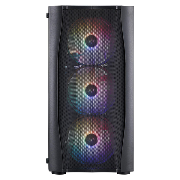 Корпус 1stPlayer X3-M-BK-4F1 Black без БП