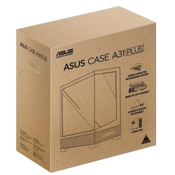 Корпус Asus A31 Plus Black Tempered Glass без БП (90DC00R0-B19000)