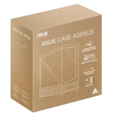 Корпус Asus A31 Plus White Tempered Glass без БП (90DC00R3-B19000)