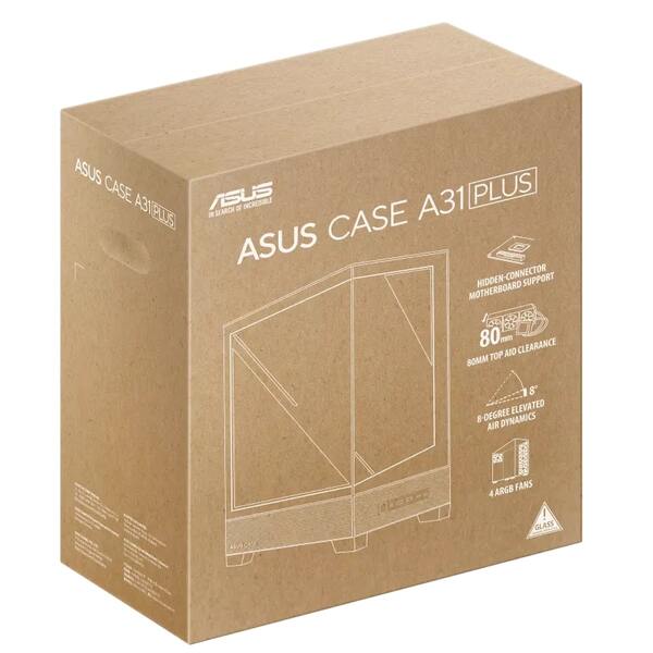 Корпус Asus A31 Plus White Tempered Glass без БП (90DC00R3-B19000)