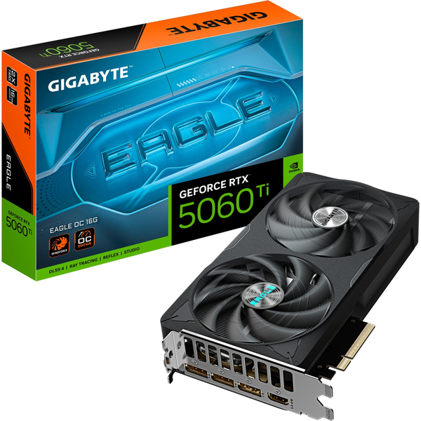 Видеокарта GF RTX 5060 Ti 16GB GDDR7 Eagle OC Gigabyte (GV-N506TEAGLE OC-16GD)