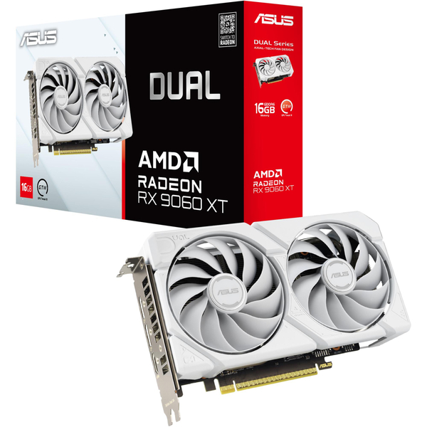Видеокарта AMD Radeon RX 9060 XT 16GB GDDR6 Dual White Asus (DUAL-RX9060XT-16G-WHITE)