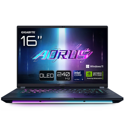 Ноутбук Gigabyte Aorus Master 16 BZH (BZHC6UAE65SP); 16" WQXGA (2560x1600) OLED глянцевый 240 Гц / Intel Core Ultra 9 275HX (2.7 - 5.4 ГГц) / RAM 32 ГБ (Max 64 ГБ) / SSD 2 ТБ / nVidia GeForce RTX5090, 24 ГБ / без ОП / LAN / Wi-Fi / BT / веб-камер