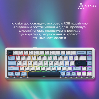 Клавиатура беспроводная Ajazz AK680 Max (8+8K) Magnetic Switch White (AK680-M-BWD-A)