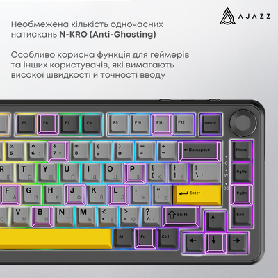 Клавиатура беспроводная Ajazz AK820 Max Plus Day Dream Switch Black (AK820MAX-DD-BGY)