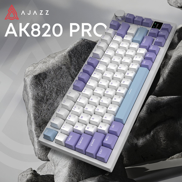 Клавиатура беспроводная Ajazz AK820 Pro Flying Fish Switch Purple RGB With Screen (AK820PRO-FF-PWB)