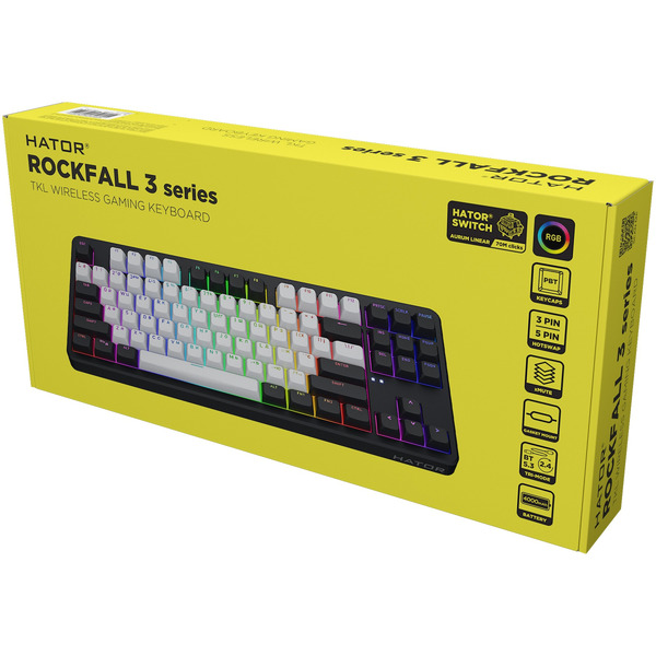 Клавиатура беспроводная Hator Rockfall 3 Mecha TKL Wireless Orange Black (HTK850UA)