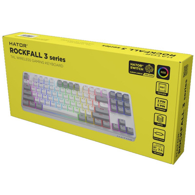 Клавиатура беспроводная Hator Rockfall 3 Mecha TKL Wireless Orange White (HTK851UA)
