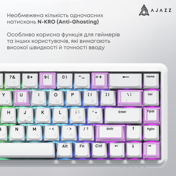 Клавиатура Ajazz AK680 Max Magnetic Switch White (AK680-WM-W-A)