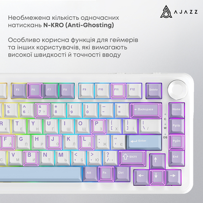 Клавиатура Ajazz AK820 Max Magnetic Switch White (AK820MAX-WM-PWB)