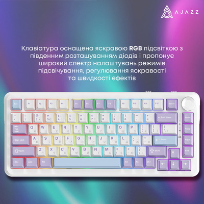 Клавиатура Ajazz AK820 Max Magnetic Switch White (AK820MAX-WM-PWB)