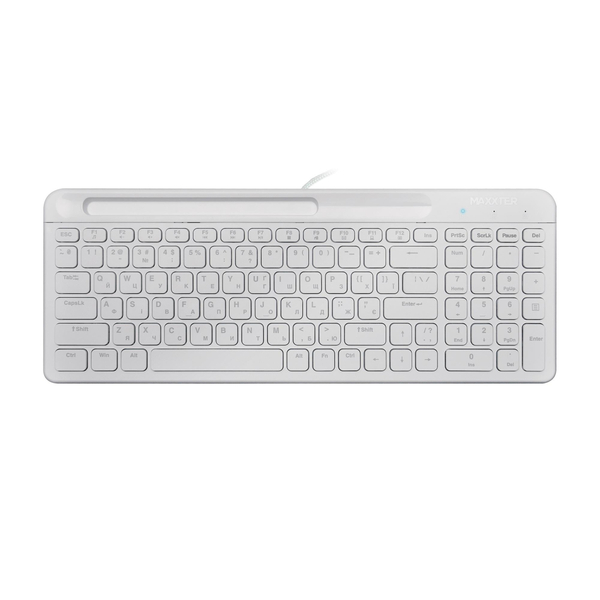 Клавиатура Maxxter KB-01W-UA White