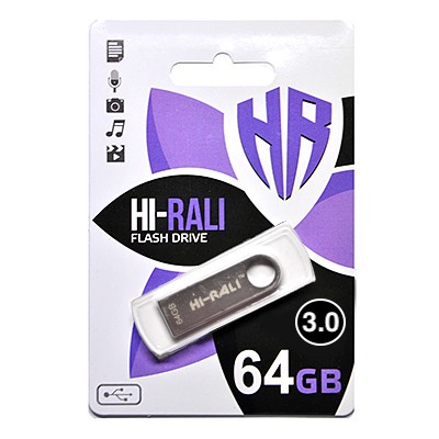 Флеш-накопитель USB3.0 64GB Hi-Rali Shuttle Series Silver (HI-64GB3SHSL)