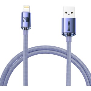 Кабель Baseus Crystal Shine USB - Lightning (M/M), 2.4A, 2 м Purple (CAJY000105)
