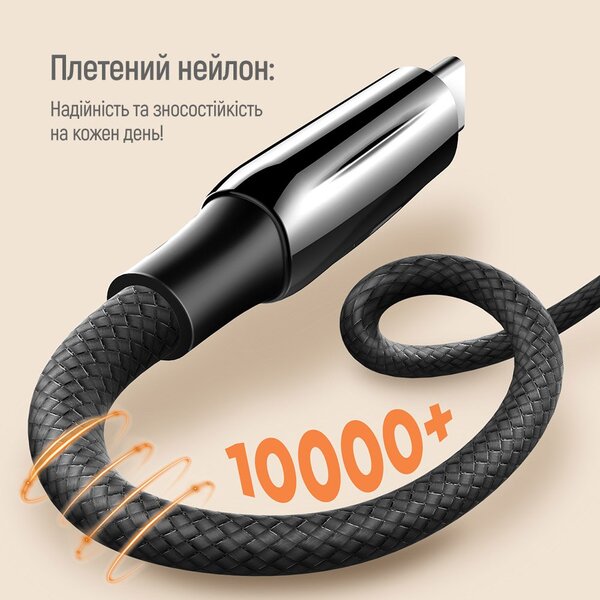 Кабель ColorWay USB Type-C + USB Type-C (M/M), 5.0 А, 2 м, Black (CW-CBPDCC070-BK)