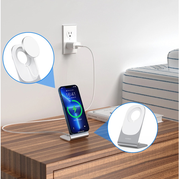 Беспроводное зарядное устройство Choetech T518-F 15W + подставка-держатель