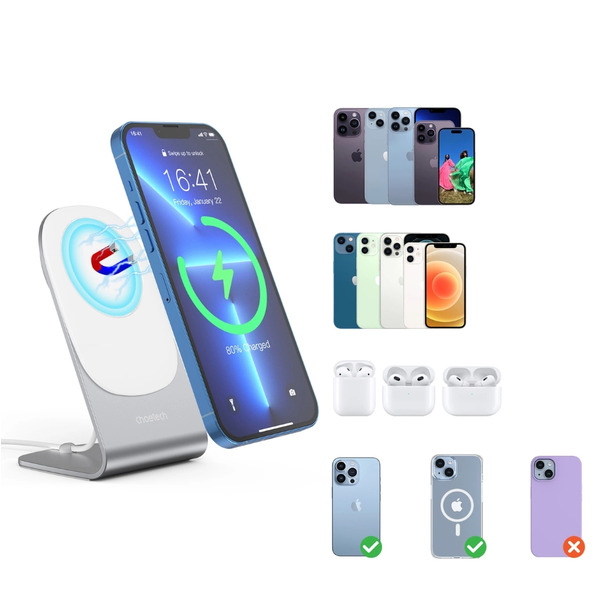 Беспроводное зарядное устройство Choetech T518-F 15W + подставка-держатель