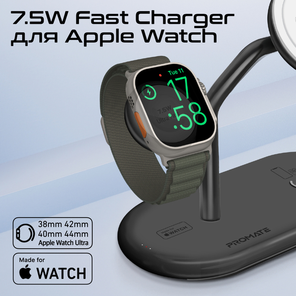 Беспроводное зарядное устройство Promate Synergy-Pro MagSafe 57W Black
