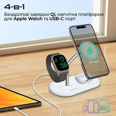 Беспроводное зарядное устройство Promate Synergy-Pro MagSafe 57W White