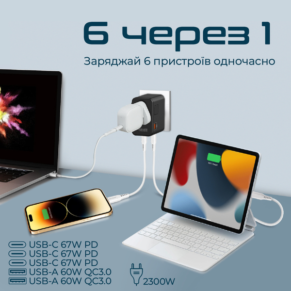 Зарядное устройство Promate TripMate-GaN75 75W Black