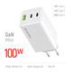 Сетевое зарядное устройство ColorWay GaN Mini 100W PD Port PPS USB (USB-2C1A) White (CW-CHS061PD-WT)