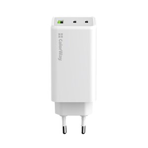 Сетевое зарядное устройство ColorWay GaN Mini 100W PD Port PPS USB (USB-2C1A) White (CW-CHS061PD-WT)