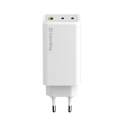 Сетевое зарядное устройство ColorWay GaN Mini 100W PD Port PPS USB (USB-2C1A) White (CW-CHS061PD-WT)