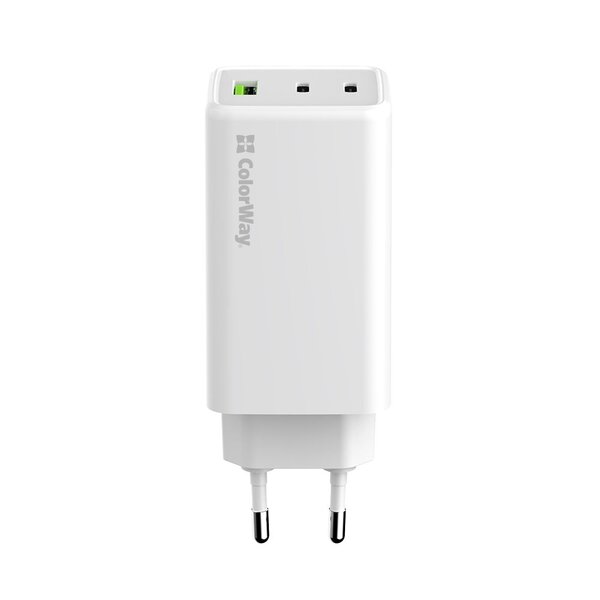 Сетевое зарядное устройство ColorWay GaN Mini 100W PD Port PPS USB (USB-2C1A) White (CW-CHS061PD-WT)