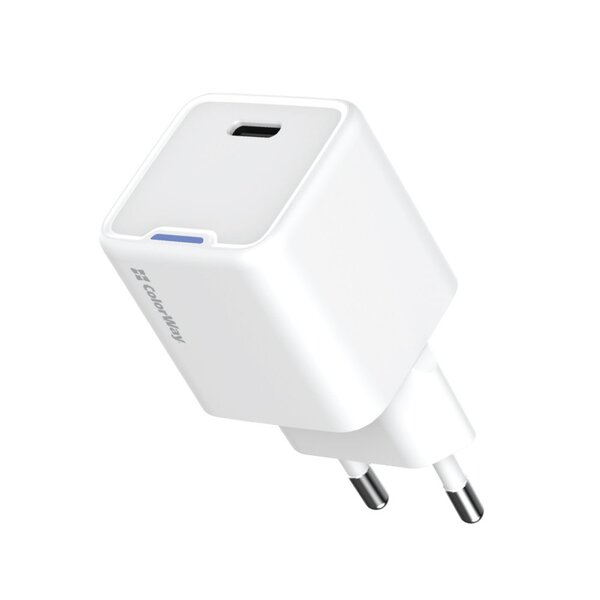 Сетевое зарядное устройство ColorWay GaN Mini 25W PD Port PPS USB-C White (CW-CHS052PD-WT)