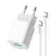 Сетевое зарядное устройство ColorWay GaN Mini 30W PD Port PPS USB (Type-C PD + USB QC4.0) White (CW-CHS053PDC-WT) + кабель USB Type-C
