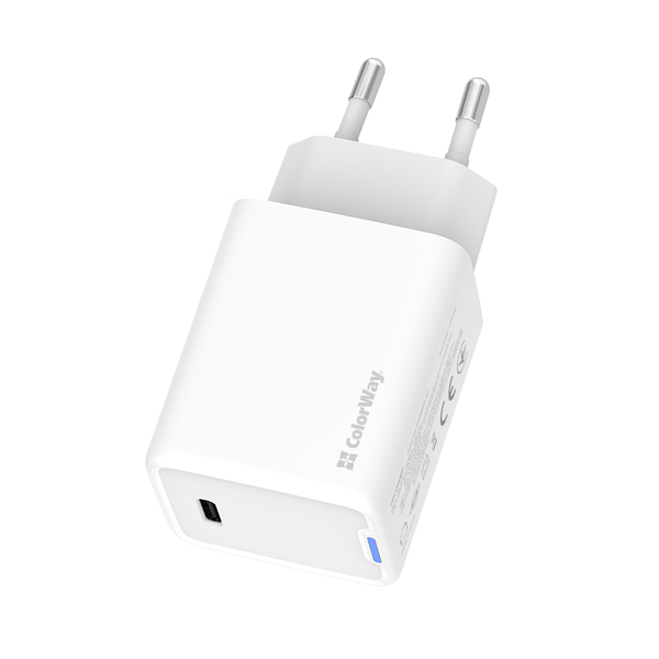 Сетевое зарядное устройство ColorWay GaN Mini 45W PD Port PPS USB-C White (CW-CHS057PD-WT)