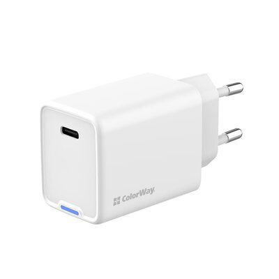Сетевое зарядное устройство ColorWay GaN Mini 45W PD Port PPS USB-C White (CW-CHS057PD-WT)
