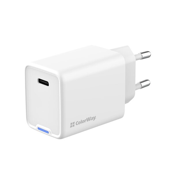 Сетевое зарядное устройство ColorWay GaN Mini 45W PD Port PPS USB-C White (CW-CHS057PD-WT)
