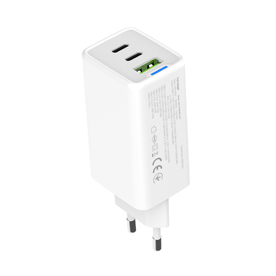 Сетевое зарядное устройство ColorWay GaN Mini 65W PD Port PPS USB (USB-2C1A) White (CW-CHS058PD-WT)