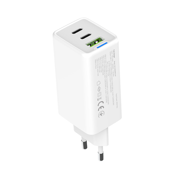 Сетевое зарядное устройство ColorWay GaN Mini 65W PD Port PPS USB (USB-2C1A) White (CW-CHS058PD-WT)