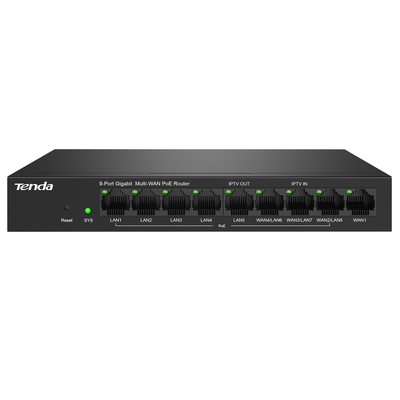 Маршрутизатор Tenda G0-8G-PoE (3xGE WAN/LAN, 1xGE WAN, 5xGE LAN, Multi-WAN, Dual WAN, max PoE 95W, steel case)