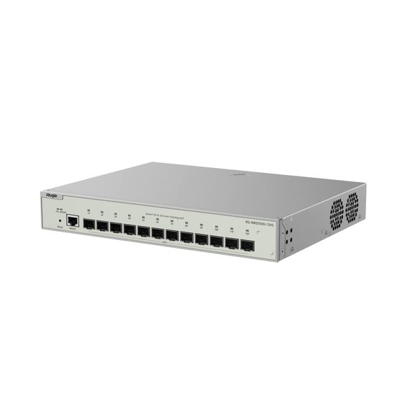 Коммутатор Ruijie Reyee RG-NBS5500-12XS (12xSFP+, 1xGE MGMT, 19-inch Rack-mountable Stell Case, Static Routing, VCS, RIP, OSPF, Ruijie Cloud, L3)