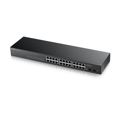 Коммутатор ZYXEL GS1900-24 (GS1900-24-EU0102F) (24xGE, 2хSFP, бесшумный, WebSmart)