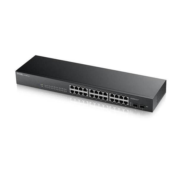 Коммутатор ZYXEL GS1900-24 (GS1900-24-EU0102F) (24xGE, 2хSFP, бесшумный, WebSmart)