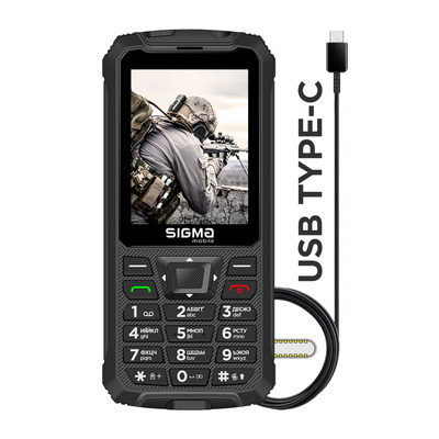 Мобільний телефон Sigma mobile X-treme PR68 Type-C Black (4827798122419)