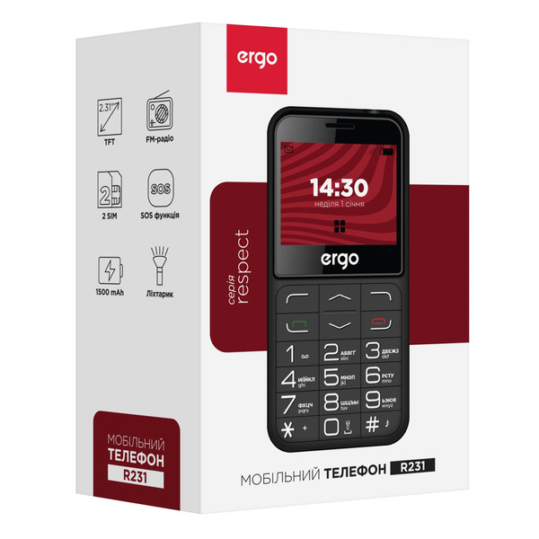 Мобільний телефон ERGO R231 Black