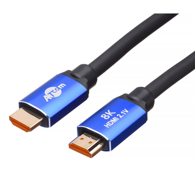 Кабель Atcom HDMI - HDMI V 2.1 (M/M), Real 8K 48Gbps, 1 м, Black/Blue (88801)