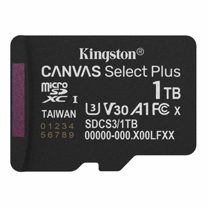 Карта памяти MicroSDXC 1TB UHS-I Class 10 Kingston Canvas Select Plus R150MB/s (SDCS3/1TBSP)