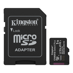 Карта памяти MicroSDXC 1TB UHS-I Class 10 Kingston Canvas Select Plus R150MB/s + SD адаптер (SDCS3/1TB)
