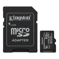 Карта памяти MicroSDXC 512GB UHS-I Class 10 Kingston Canvas Select Plus R150MB/s + SD-адаптер (SDCS3/512GB)