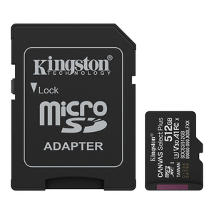 Карта памяти MicroSDXC 512GB UHS-I Class 10 Kingston Canvas Select Plus R150MB/s + SD-адаптер (SDCS3/512GB)