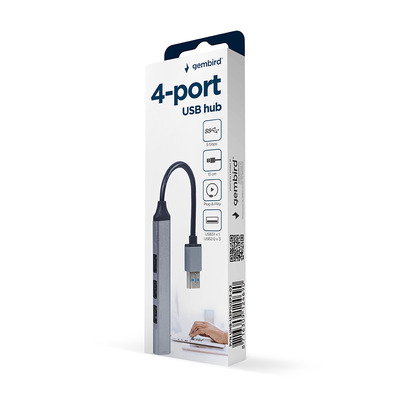USB-хаб Gembird 4 ports Grey (UHB-U3P1U2P3-02)