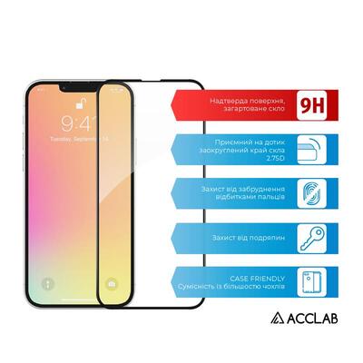 Защитное стекло ACCLAB Full Glue для Apple iPhone 13 Pro Max Black (1283126515422)